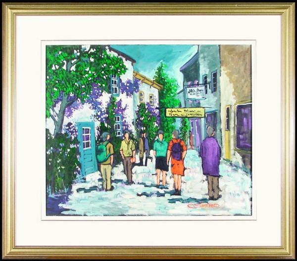 Claude Simard (b. 1943) Canadian: TOURIST VIEUX QUE, oil painting on canvas, signed lower right, 20 x 24", framed.