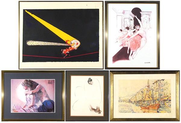 Norman Stiegelmeyer, & G. H. Rothe, Aldo Luongo, R: DREAMING IN COLOR, color lithograph, signed in pencil, from the numbered edition 50, sheet 19 ½ x 28", small tide line stain upper right; Together with color prints of G. H. Rothe, Aldo Luongo (signe