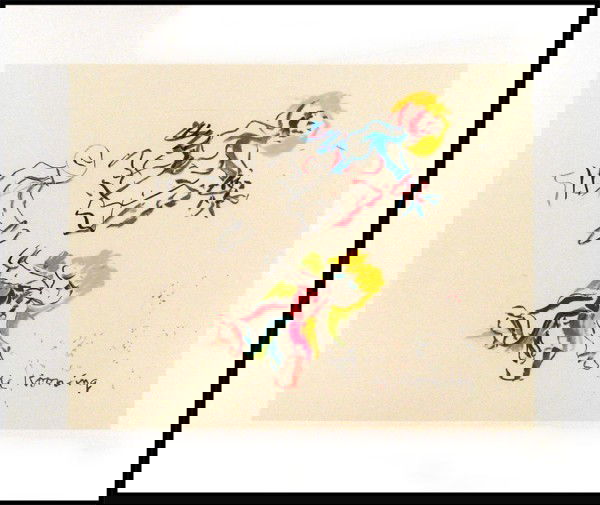 Willem De Kooning (1904-1997) Dutch: FOR LISA, 1984, color screenprint, from the edition of about 500 with signature in the design (aside from the signed and numbered edition of 200 without margins), with the artist's copyright stamp on