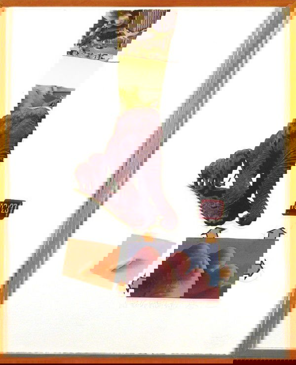 Robert Rauschenberg (1925-2008) American: HORSEFEATHERS THIRTEEN XV (G.428), 1972, embossed offset color lithograph with screenprint, stencil, pochoir & collage, signed in pencil, from the numbered edition 80, sheet 25 ½ x 20 ¼", printed an