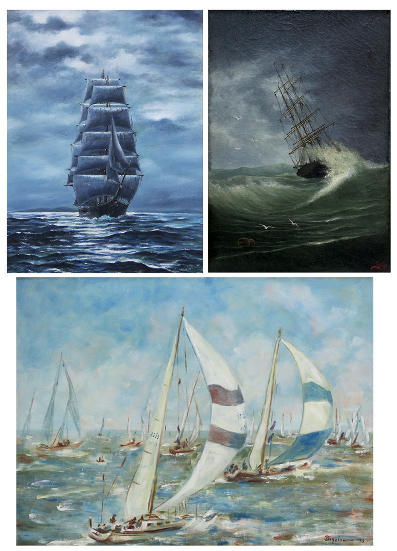 Marine Art: Heinri, GG, & Bigelow (20th Century) (1 of 10)