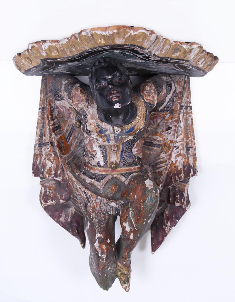 Decorative Arts: Antique Italian Blackamoor Bracket (1 of 6)
