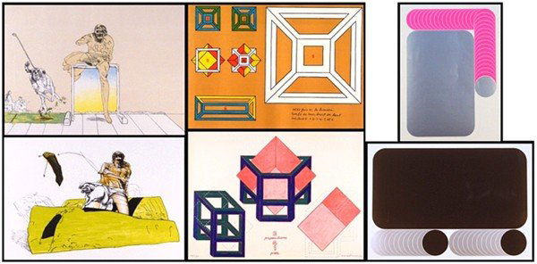 European Print Collection: Pat Andrea; Mark Brusse: Pat Andrea, RUNNER & DOG; ZOMERAVOND TAINING, 1970, two color lithographs, sheets 22 ¼ x 31" & 22 ½" x 31"; Mark Brusse, CETTE FOIS; 3 PROPOSITIONS, 1969, two color lithographs, sheets 22 x 30"; Tho