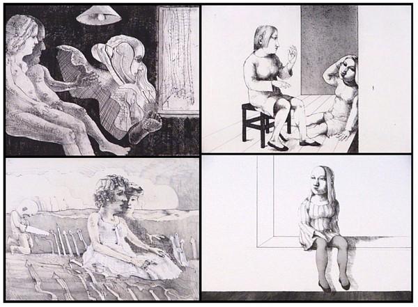 Co Westerik (b. 1924) Netherlands & Theo Daaman (f: COUPLE, 1971; NUDE COUPLE, 1971, a color lithograph and an etching, image 12 ¼ x 16 ½" & 6 ½ x 8 ½", some creases and soft handling creases; Theo Daaman, GIBAAR; CLEISJI, 1967, a pair of etchings,