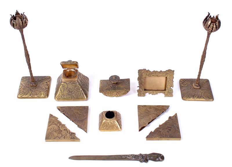 Marshall Fields & Co. Art Metal Art Nouveau Desk Set (1 of 10)