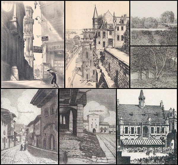Ellison Hoover, Frank P. Whiting, Richard Claude Z: ST. SULPICE, lithograph, signed in pencil, published by American Associated Artists, sight 13 x 9 ½"; Together with Frank P. Whiting, CHATEAU AMBOISE, etching, signed in pencil, image 11 ½ x 8 ¾"; 