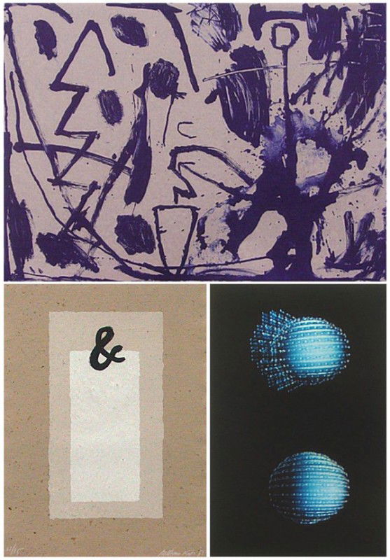 James Brown, William Katz & Gretchen Bender: James Brown, UNTITLED from Bill T. Jones Artist's portfolio, 1986, color lithograph, signed in pencil, from the numbered edition 85, sheet 22 x 30", soft handling creases; Together with William Katz,