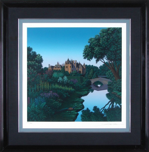 Jim Buckels (20th Century) American: MORNING ON THE CHER, 1991, color screenprint, signed in pencil, from the numbered edition 300, image 22 ¼ x 22 ¼", full margins, framed, COA from Newbury Fine Arts.