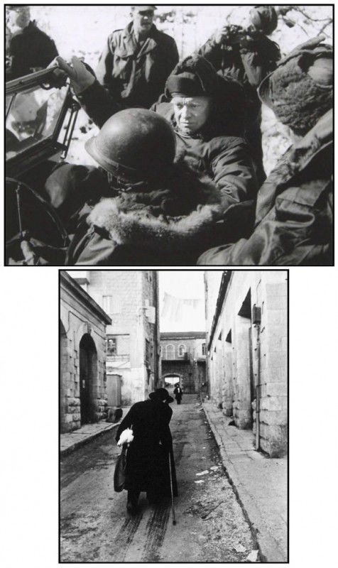 Gary Franklin (1928-2007) & Micha Bar-Am (b. 1930): Gary Franklin, IKE IN KOREA, December 1952, platinum print, signed lower right and titled lower left in ink, 16 x 20", very faint discoloration at sheet edges; Together with Micha Bar-Am, YOM LIPPUR E