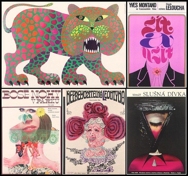 Hubert Hilscher & Contemporary Czech Posters (ten): TIGER, 1970, three circus posters (same image), sheets 27 x 39"; Together with MOVIE POSTERS, seven color posters, sizes from 30 ½ x 23" to 33 ¼ x 23", creases and soft creases, a few small edge tea