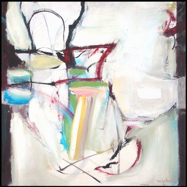 Wesley Johnson (b. 1934) Californian: UNTITLED, 1970, oil painting on canvas, signed lower right, signed and dated on verso, 30 x 30", surface soiling, otherwise in good condition.