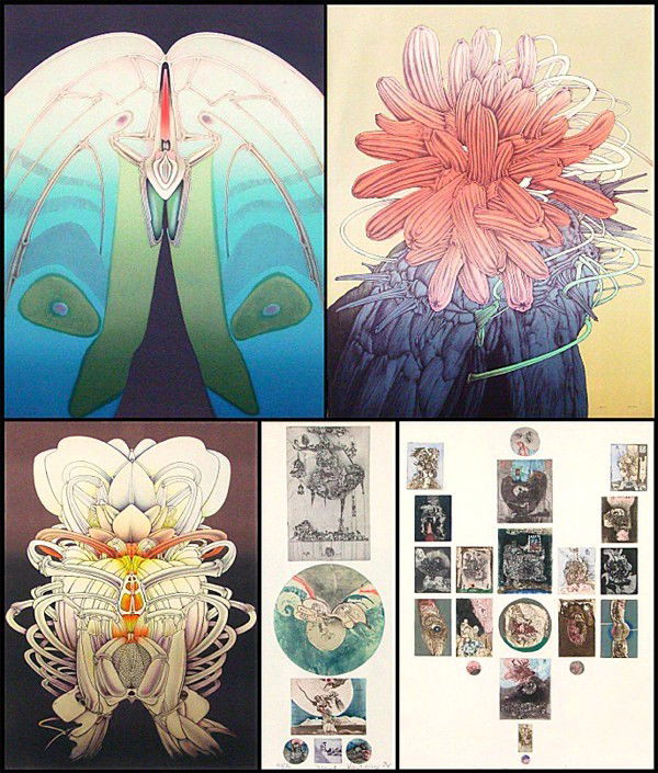 Alain Le Foll (1934-1981) & Virgil Nevjestic (b. 1: Alain Le Foll, EROTIC BOTANICALS, five color lithographs, each signed in pencil, from the numbered editions 150, sheets average 26 ¾ x 20 ¾", all with blindstamps; sheets 34 x 24", one with crease u