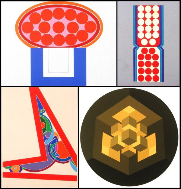 John Levee (b. 1927) & Brian Halsey (b. 1942) (fou: John Levee, UNTITLED, three color screenprints, each signed in pencil, from the edition Roman numeral 13, sheet 31 ½ x 23 ½", 29 ¾ x 21 ¾", 22 x 30 ¼", all with Tamarind blindstamps, all with mil