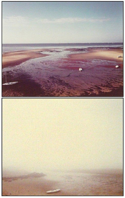 Joel Meyerowitz (b. 1938) American (two): BAY SKY from BAY SKY PORCH PORTFOLIO, 1979, two c-prints, each 8 x 10", signed and dated on verso, from the numbered editions 75, both framed with glass, Tamara Thomas Fine Art Services labels on each