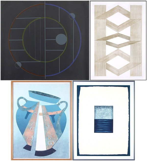 Keith Sonnier, Bong Tae Kim, Mildred Kouzel & Davi: Keith Sonnier, UNTITLED, color lithograph on black paper, initialed in pencil, from the numbered edition 15, sheet 38 x 42", Gemini G. E. L. blindstamp, soft handling crease, tide line stain lower lef