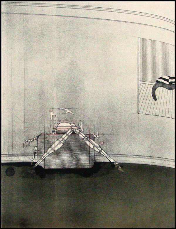 Paul Wunderlich (1927-2010) German: LYING FIGURE, color lithograph, signed in pencil, from the numbered edition 70, sheet 26 x 19 ¾", some brown tape residue on verso from previous framing, tiny inconspicuous edge tear lower left sheet