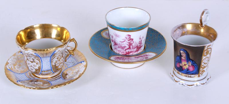 Antique German  &  Continental Cup & Saucer Sets & Cup  (three) (1 of 9)