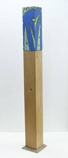 Ned Evans  (b. 1950 California: UNTITLED, 1984, painted plaster on wood sculpture, signed and dated at center, 67 &frac34; x 6 &frac12; x 6 &frac12;&rdquo;. From the Collection of Laura Lee Stearns, Los Angeles.