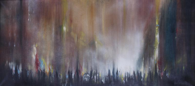 Clarence â€œBeebâ€ Salzer (20 th Century) California: PARK CINEMA, 1961, oil painting on canvas, signed and dated lower right, 22 ½ x 48”, frame 24 x 50”. Provenance: New York Circulating Library of Paintings.