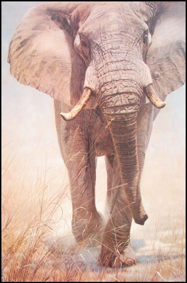 John Banovich (b. 1964) American: RIGHT WAY, 1996, color print on canvas, signed lower right, from the numbered edition 33, canvas 71 x 46".