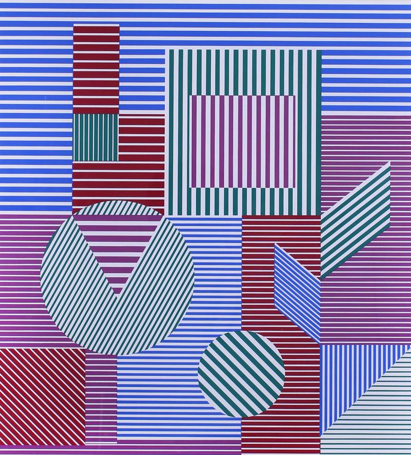 Victor Vasarely (1906-1997) Hungarian: FONDUE, color screenprint, signed and numbered 204/275 in pencil, image 26 x 24”, full margins, frame 41 x 37 ¼” with glass.