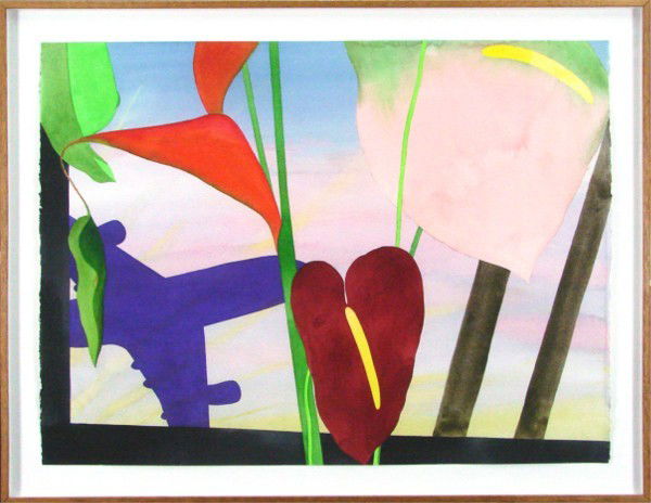 Billy Al Bengston (b. 1934) Californian: OCTOBER, 1984, watercolor on paper, signed and dated lower center, 30 x 40", framed, label & copyright on back of frame.