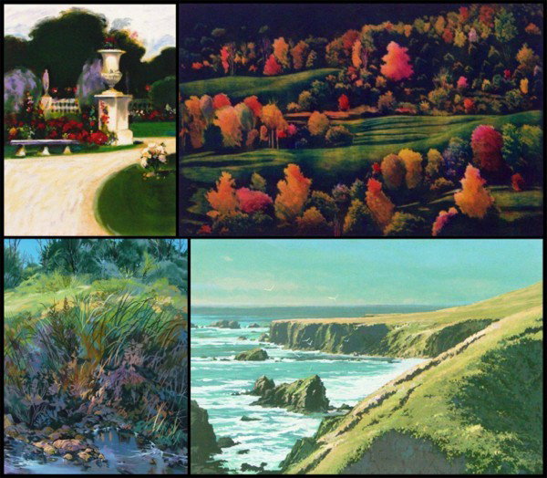 Landscape Print Collection I (sixteen): VARIOUS, Greg Singley; Jelen (2); Oliver; Scott Anthony (2 of the same); Ellen Gunn (10), collection of fourteen color screenprints, and two color etchings, all signed in pencil, from numbered edition