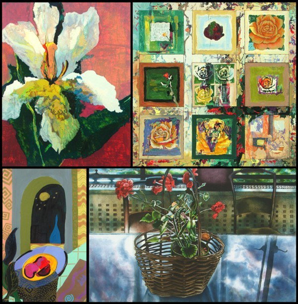 Patricia Nix, Horning, Frieman & Jane Goldman (13): Patricia Nix, UNTITLED, FLORALS, three color screenprints, each signed in pencil, from numbered editions 150 & 175; Together with Horning, POTTED FLOWERS, color screenprint, signed in pencil, from the