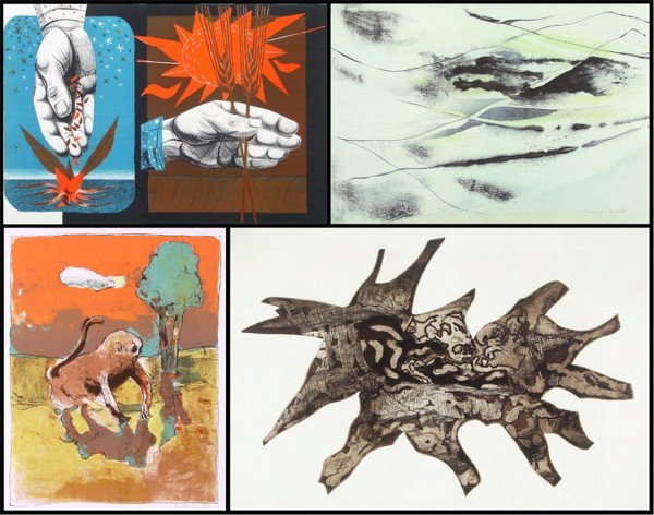 Anton Refregier (9), Albert Christ-Janer (5), Robe: Anton Refregier, SOWING THE SEEDS, nine (of the same) color lithographs, each signed in pencil, from the numbered edition 120, sheets 23 ½ x 33 ½"; Together with Albert Christ-Janer UNTITLED OCEAN G