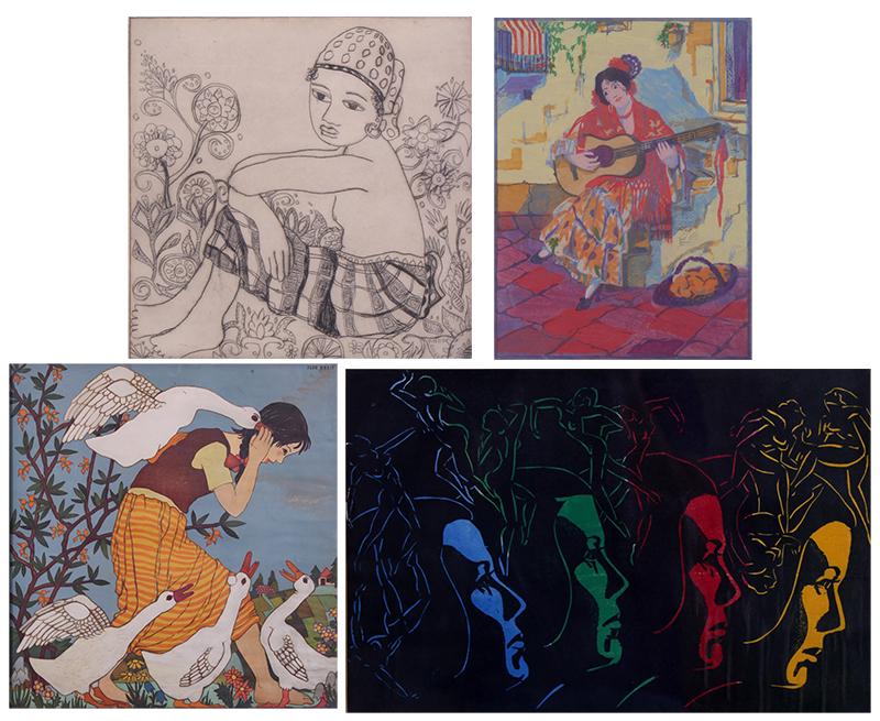 Print Collection:  Carol Mulholland, Ted Allen, Ilse Breit and another (20 th  Century)  (four) (1 of 5)