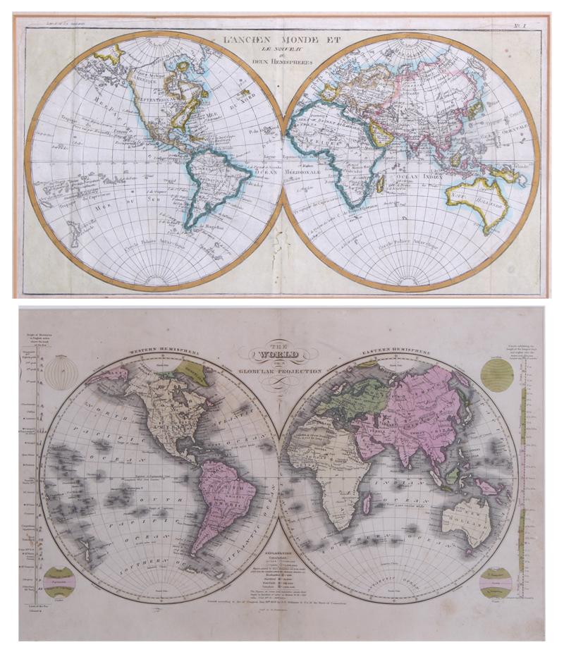 Antique Maps: Rigobert Bonne  (1727-1795) French   &  E. Huntington  (19 th  Century) American (1 of 7)