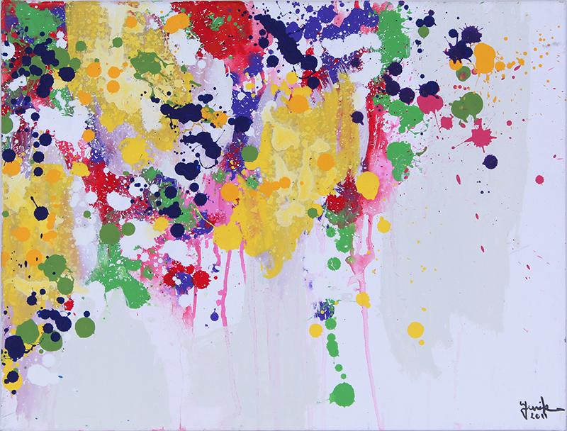 Jenik (20 th Century) Armenian American: SPRING, 2011, acrylic painting on canvas, signed and dated lower right, 18 x 24”.