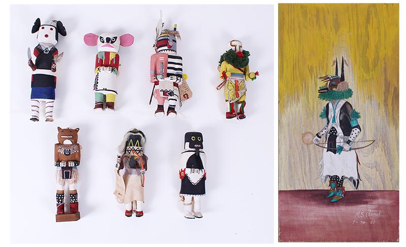 Seven Pueblo Katsina dolls & another  (eight) (1 of 5)