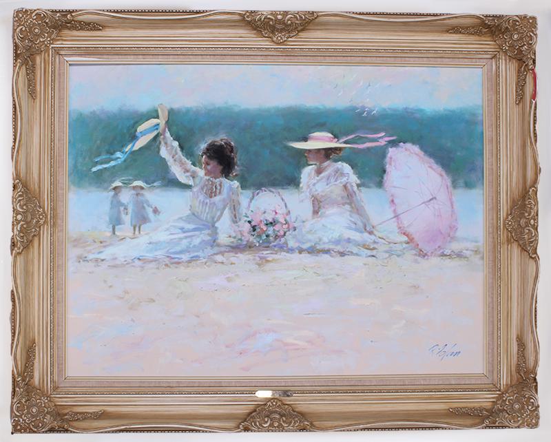 Richard Zolan (1931-2001) Massachusetts: SUMMER DAYS, oil painting on canvas, signed lower right, 30 x 40”, frame 39 ¾ x 49 ¾ x 3”.
