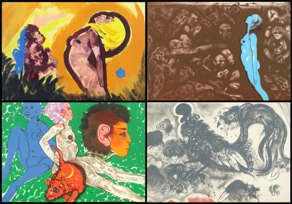 Robert Beauchamp (1923-1994) American (five): VARIOUS, five color lithograph, each signed in pencil, one from the numbered edition 100, four artist's proof aside from numbered editions, published by Chiron Press, sheets 18 ¼ x 26", soft creases,