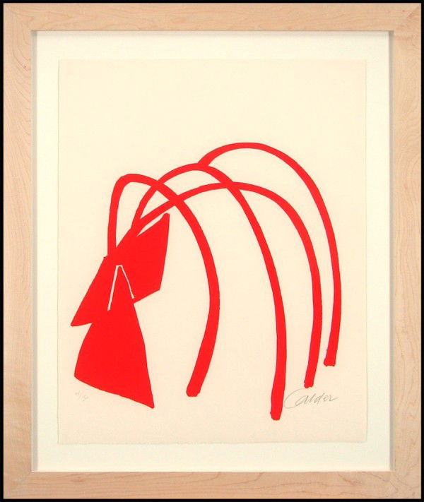 Alexander Calder (1898-1976) American: FOUR ARCHES, 1974, color lithograph, signed in pencil, from the numbered edition 150, sheet 27 ¾ x 22 ¼", framed. This image has been sent to the Calder Foundation for inclusion in the upcoming cata