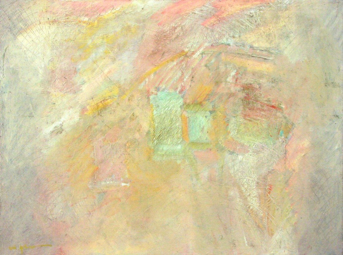 Wesley Johnson (b. 1934) Californian: UNTITLED, 1970, oil painting on canvas, signed lower right, signed and dated on verso, 22 x 28", minor surface soiling, otherwise in good condition.