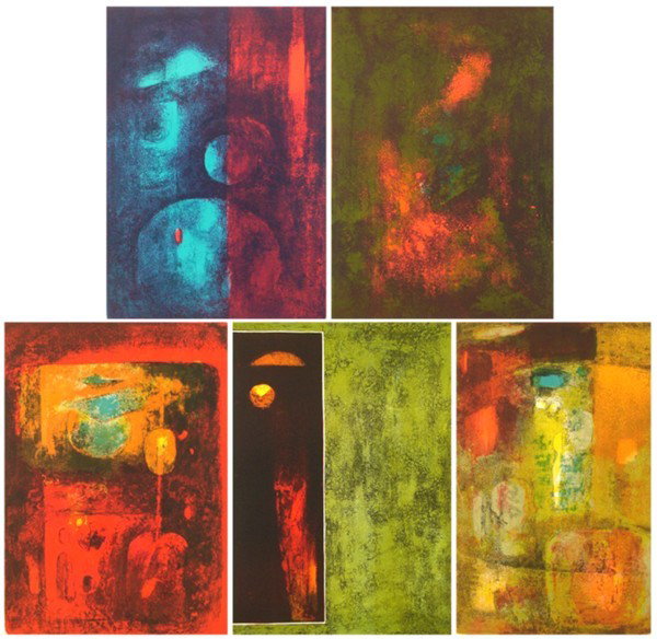 LeBaDang (b. 1922) Vietnamese/ French: NATURE PRAYS, 1967, the complete portfolio of fifteen color lithographs all signed in pencil, plus tirage sheet and frontise page, from the numbered edition 150, sheets 30 x 22", published by Weston P