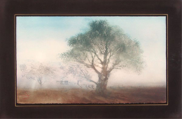 Kaiko Moti (1921-1989) Indian: LINDEN TREE (L.144), 1979, color aquatint, signed in red pencil, from the numbered edition 120, sheet 17 ½ x 30", framed. Provenance: Serendipity Gallery