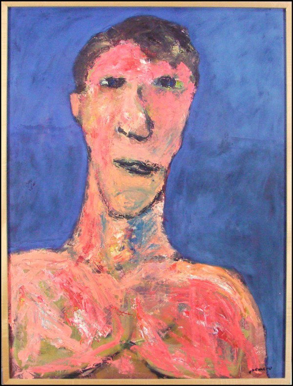 Douglas Thomson (b. 1959) American: THE TRAINER, oil painting on Masonite, signed lower right, signed on verso, 48 x 36", framed. Provenance: Compass Gallery