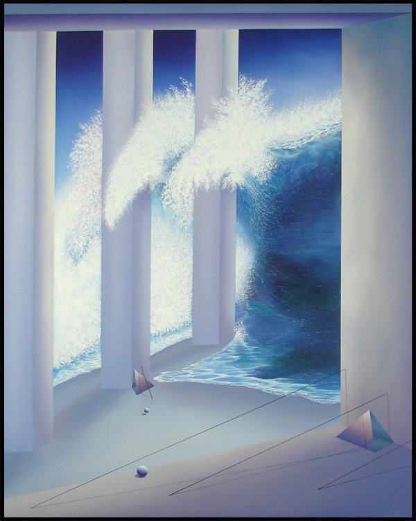 Kenneth Weaver (20th Century) American: SEASON'S CHANGE, 1988, acrylic painting on canvas, titled signed and dated on verso, 60 x 48", framed.