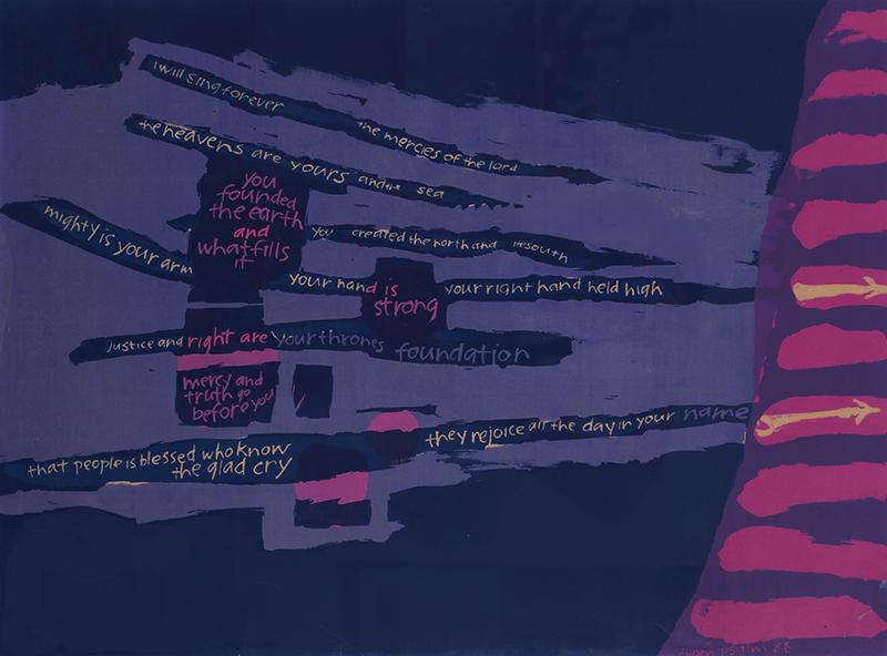Sister Mary Corita Kent (1918-1986) California: THE HEAVENS ARE YOURS (CAC 62-30), 1962, color screenprint, a scarce print from the edition of only 40, sight 21 ½ x 28”, frame 27 x 33 ½” with Plexiglas.