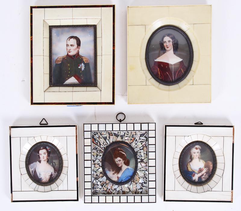 Portrait Miniatures  (19 th  Century)  (five) (1 of 3)