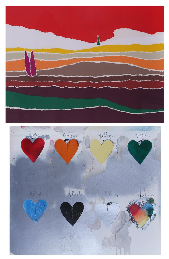 Arthur Secunda (b. 1927) American & Jim Dine (b. 1935) Ohio (two): Arthur Secunda ARLES, 1979, color screenprint, signed and numbered AP VI (artistâ€™s proof 6 Roman numeral) in pencil, image 15 ¾ x 21 ¾”, full margins, Plexiglas frame 22 &fr