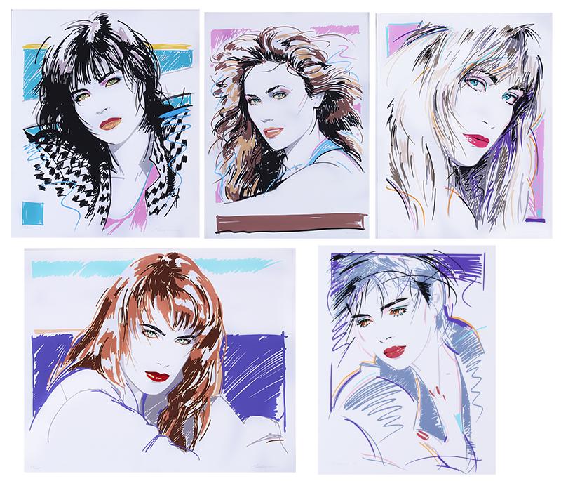 Dennis Mukai (20 th Century) California (five): BEAUTIFUL WOMAN, five color screenprints, each signed in pencil, each from a numbered edition or an artistâ€™s proof, all published by Mirage Editions with blind stamps, sheets average 36 x 30&rd