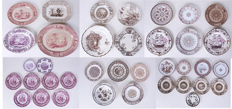 Victorian porcelain Brown Transferware  (thirty-seven) (1 of 8)
