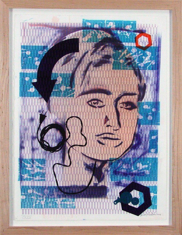 Jason Meadows (b. 1972) American: UNTITLED (Paris Hilton), 2004, color monotype, signed lower right and inscribed Roman numeral 130, sheet 30 x 22", printed by Cirrus Editions, framed.