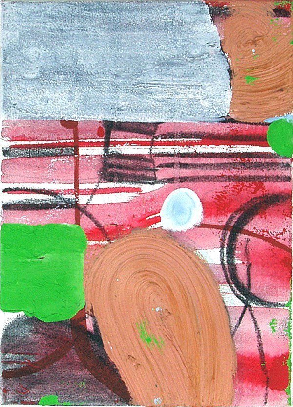 Tom Savage (b. 1953) American: UNTITLED, 1998, oil acrylic and pencil on canvas, signed and dated on verso, 14 x 10".