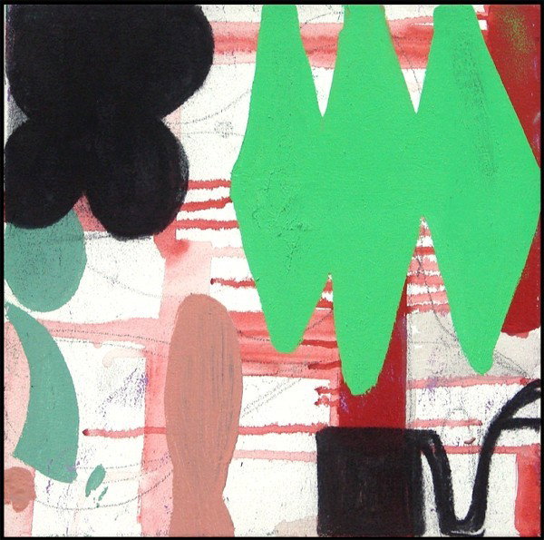 Tom Savage (b. 1953) American: UNTITLED (Green), 1998, oil and acrylic on canvas, signed and dated on verso, 12 x 12".