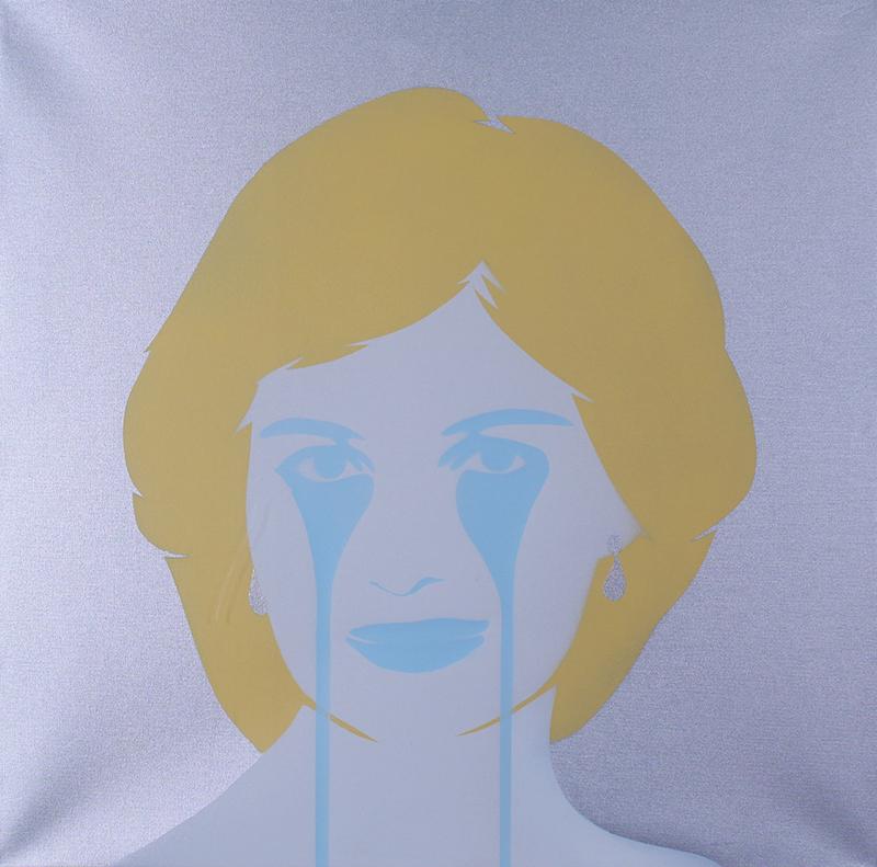 Pure Evil (b. 1968) British: PRINCE CHARLES NIGHTMARE, 2012, acrylic painting with spray paint on canvas, signed and dated and titled on verso, 29 ½ x 29 ½”, frame 35 x 35”. From the collection of Kaley